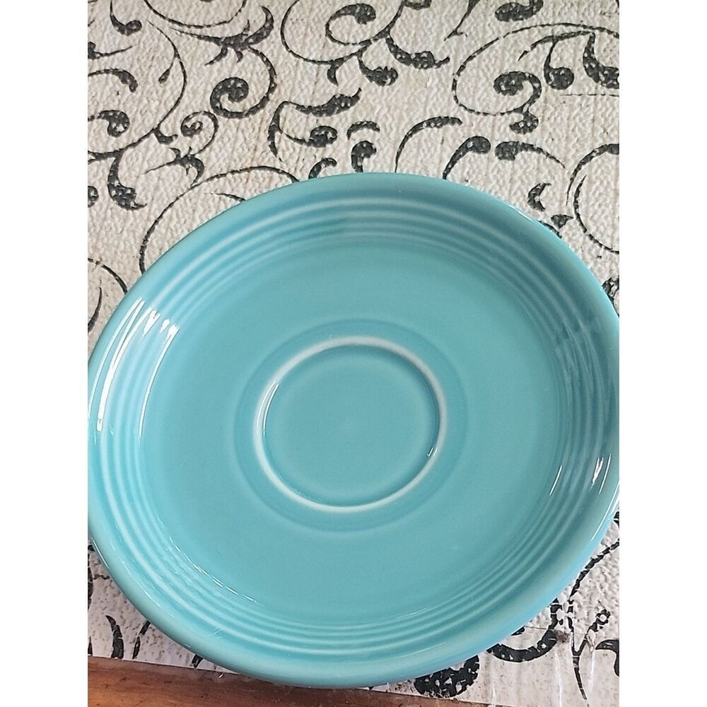 Homer Laughlin Turquoise Ceramic Saucer
